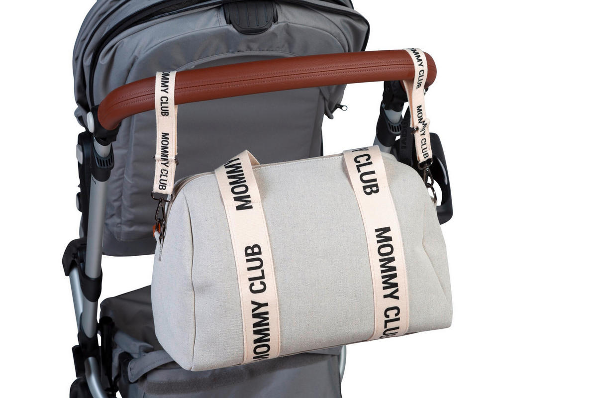 WICKELTASCHE Mommy Club Signature off white Canvas  - Creme/Weiß, KONVENTIONELL, Kunststoff/Textil (38/21/27cm) - Childhome