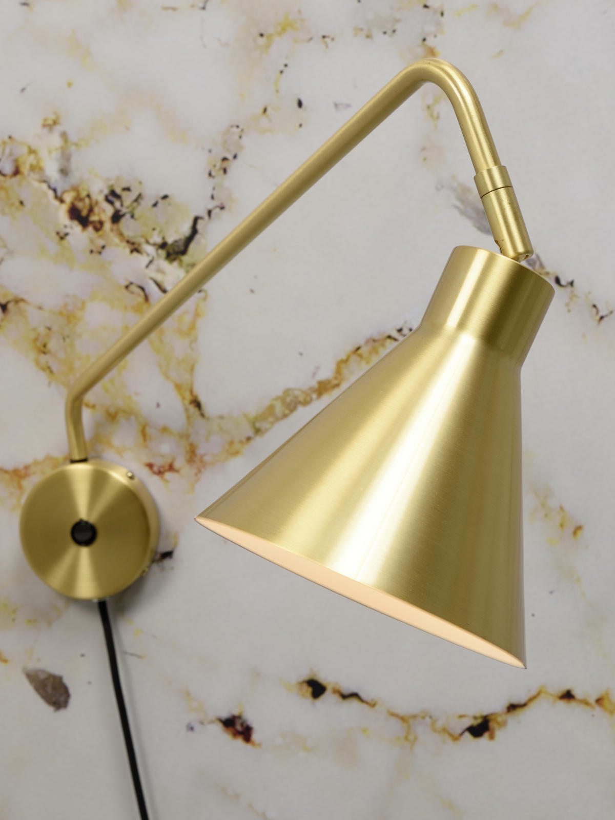 WANDLEUCHTE Lyon 25/68 cm   - Goldfarben, Design, Metall (25/68cm) - It's about Romi