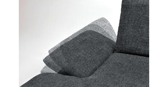 ECKSOFA in Flachgewebe Dunkelgrau  - Dunkelgrau/Schwarz, Design, Holz/Textil (159/314cm) - Dieter Knoll