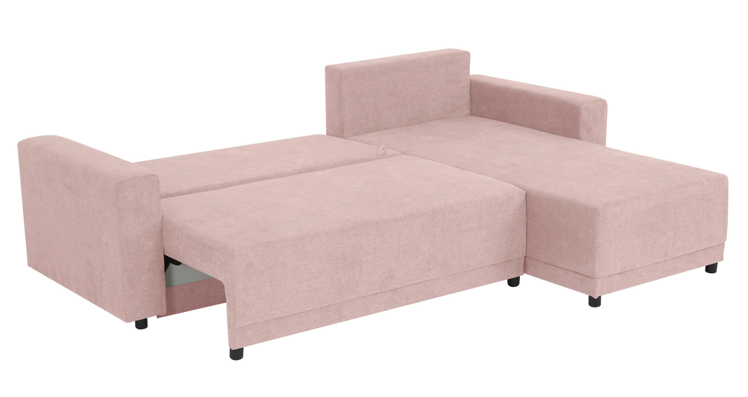 ECKSOFA in Mikrofaser Rosa  178/248 cm  - Schwarz/Rosa, Design, Kunststoff/Textil (178/248cm) - MID.YOU