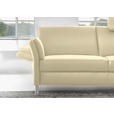 3-SITZER-SOFA Latina in Echtleder Creme   - Creme/Alufarben, Design, Leder/Metall (190/82/99cm) - Dieter Knoll