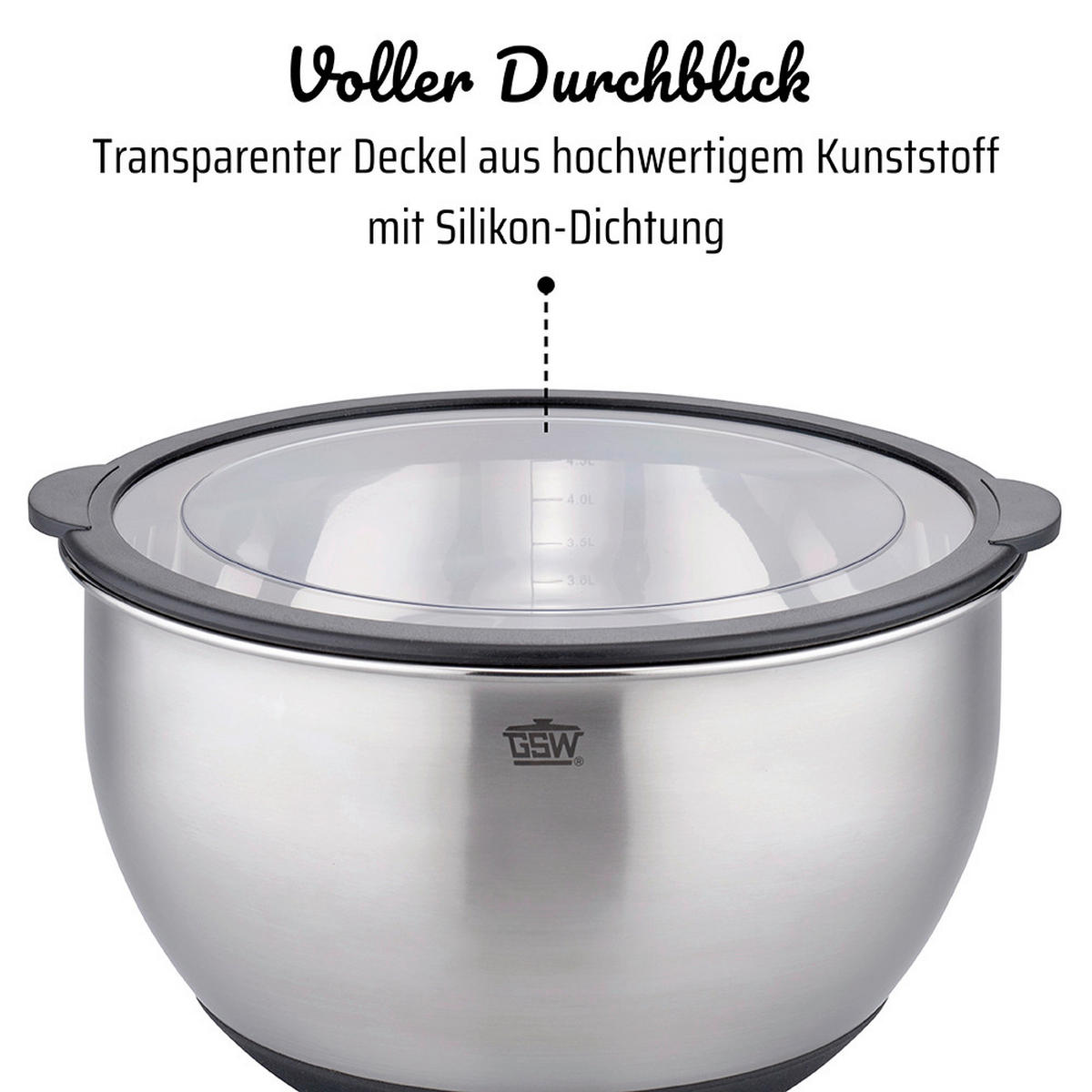 RÜHRSCHÜSSELSET - Edelstahlfarben, Basics, Metall - GSW
