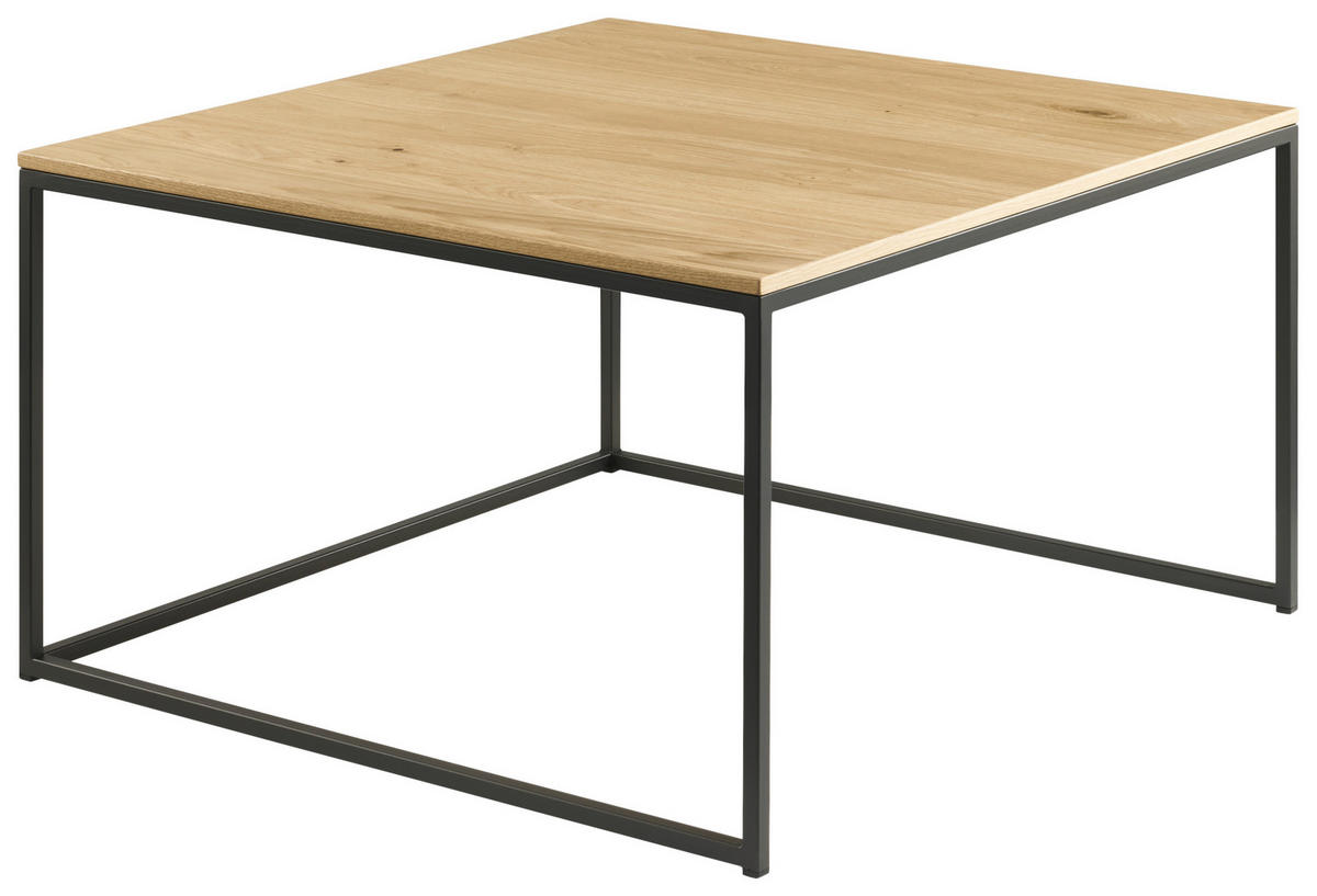 COUCHTISCH JUSTB! Wildeiche furniert 75/75/43 cm rechteckig Anthrazit, Eichefarben  - Eichefarben/Anthrazit, Design, Holz/Metall (75/75/43cm) - Musterring