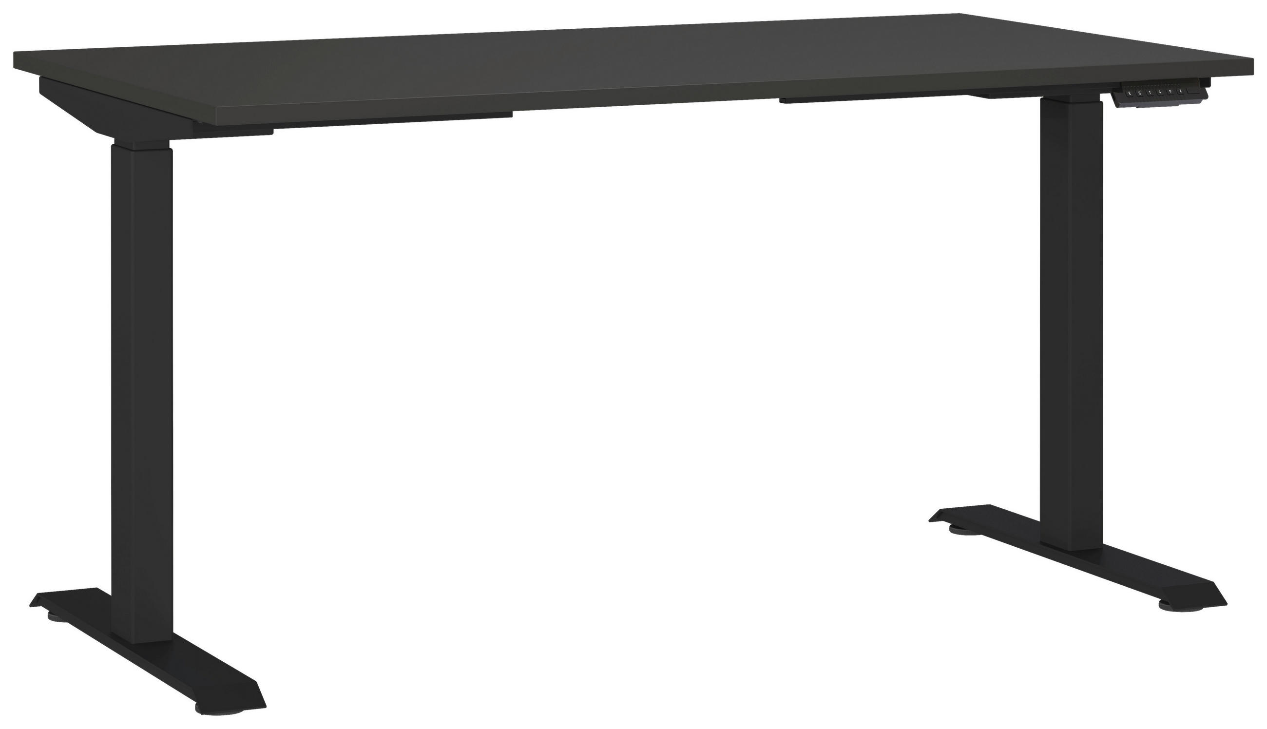 SCHREIBTISCH höhenverstellbar  - Graphitfarben/Schwarz, MODERN, Holzwerkstoff/Metall (140/80/72-120cm) - Germania