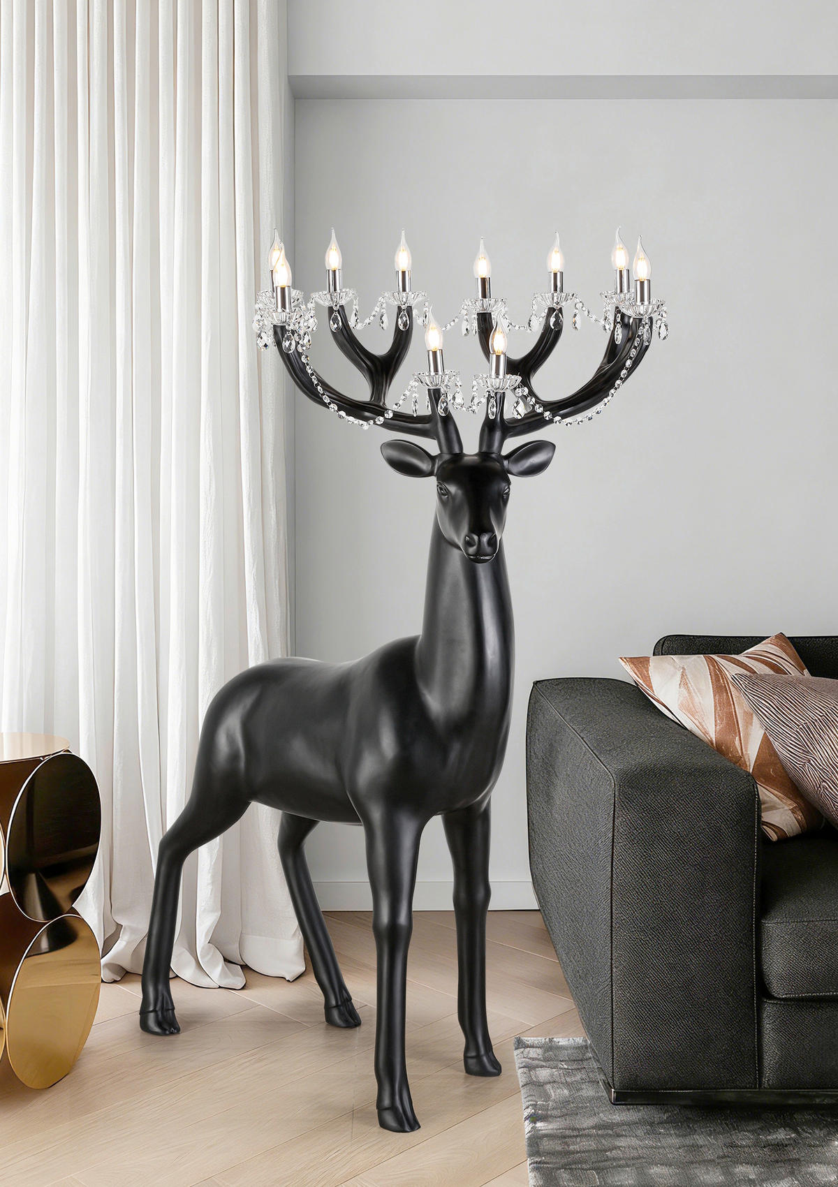 DEKOHIRSCH - Schwarz, Lifestyle, Kunststoff (95/170/90cm) - Glandor