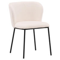 STUHL-SET 2 Stück  in Stahl Bouclé  - Schwarz/Weiß, Design, Textil/Metall (56/55/76cm) - Livetastic