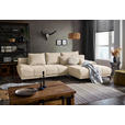 ECKSOFA in Chenille Creme  - Creme/Schwarz, MODERN, Textil/Metall (290/182cm) - Hom`in