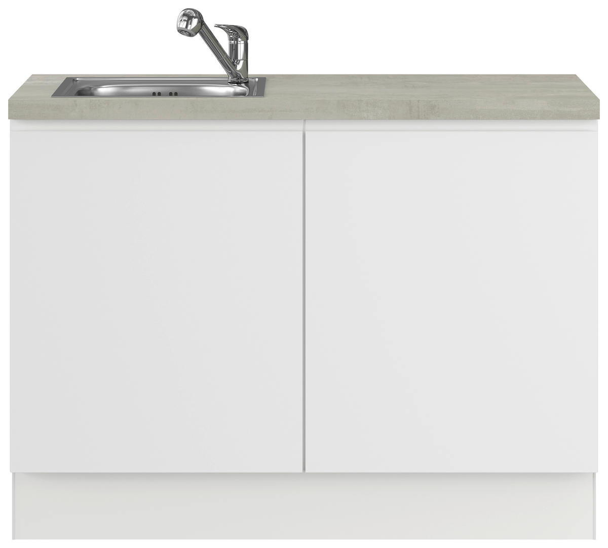 SPÜLENUNTERSCHRANK 120/91,8/58 cm  Weiss  - Weiss/Hellgrau, Basics, Holzwerkstoff (120/91,8/58cm) - Impuls