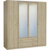 DREHTÜRENSCHRANK in Sonoma Eiche  - Alufarben/Sonoma Eiche, Konventionell, Glas/Holzwerkstoff (181/197/54cm) - Boxxx