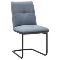 SCHWINGSTUHL  in Stahl Flachgewebe  - Blau/Schwarz, Design, Textil/Metall (50/87/59cm) - Dieter Knoll