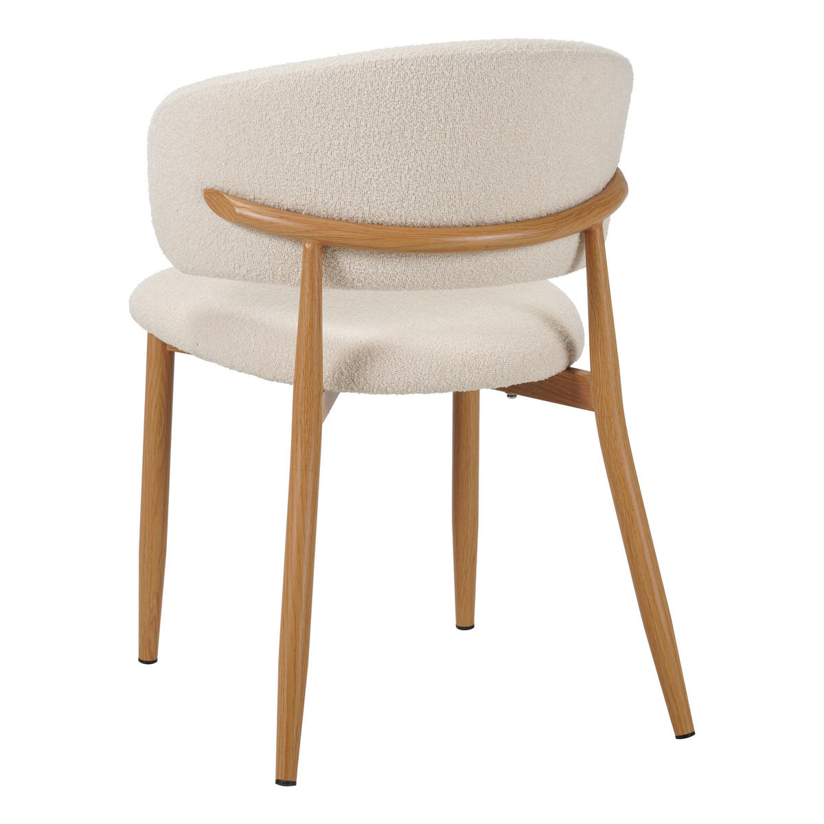 STUHL-SET 2 Stück  in Stahl Bouclé Metall, Textil  - Elfenbein, MODERN, Textil/Metall (54/79/54cm) - Livetastic