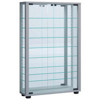 VITRINE in Silberfarben  - Silberfarben/Schwarz, Modern, Glas/Holzwerkstoff (59/91,3/18cm) - MID.YOU