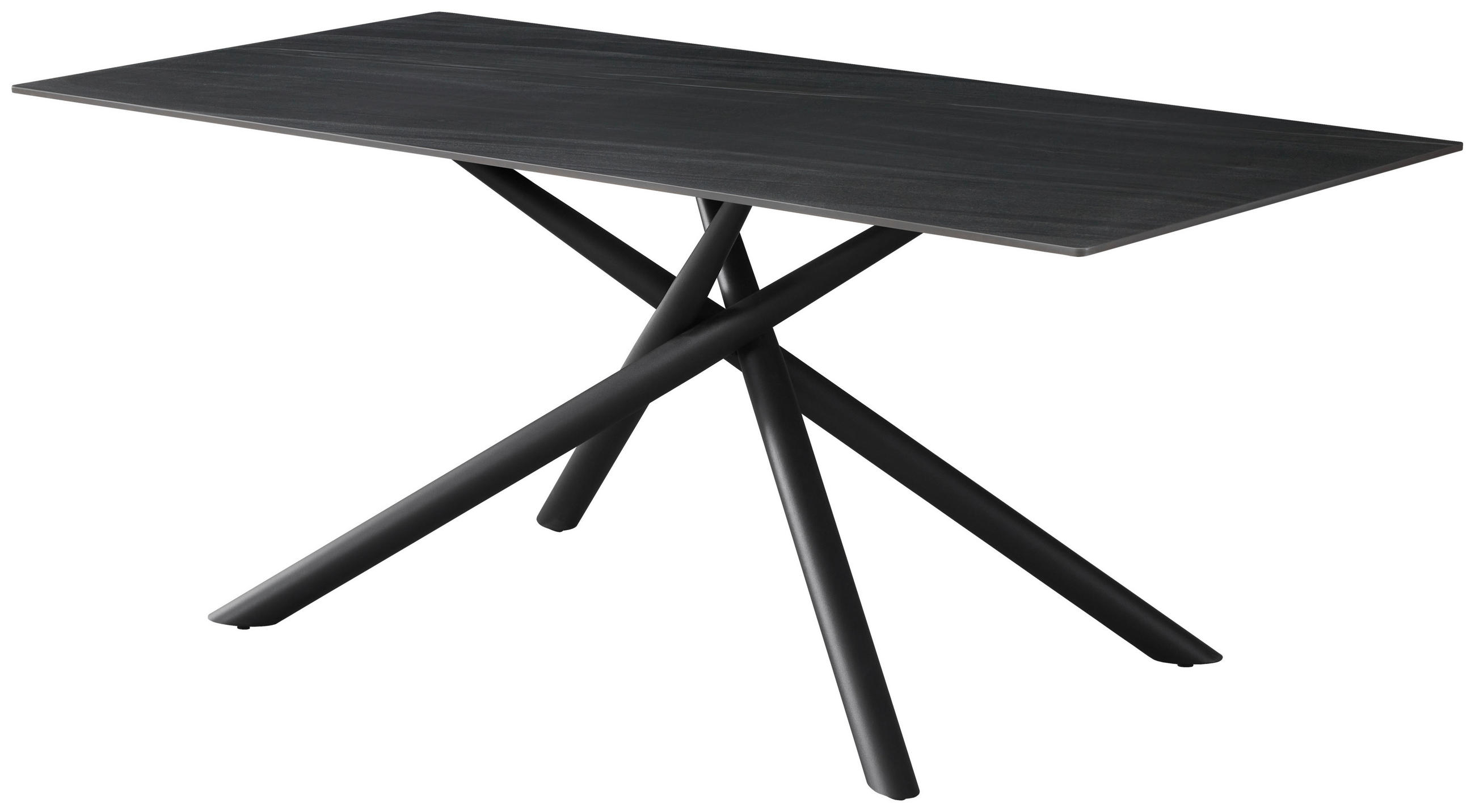 ESSTISCH rechteckig Dunkelgrau  - Dunkelgrau/Schwarz, MODERN, Stein/Metall (180/76/90cm) - MID.YOU