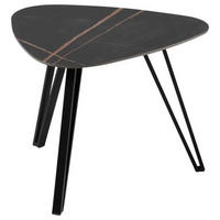 BEISTELLTISCH 45/45/35 cm Schwarz Freiform  - Schwarz, Basics, Stein/Metall (45/45/35cm)