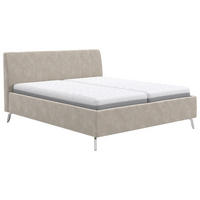 KÁRPITOZOTT ÁGY 180/200 cm  bézs  - bézs/fekete, Basics, faalapú anyag/textil (180/200cm) - Carryhome