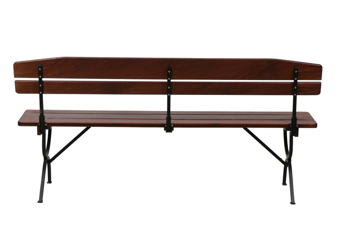 BIERTISCHGARNITUR 3-teilig  - Dunkelbraun, MODERN, Holz/Metall (60/60/180cm) - Gardenson