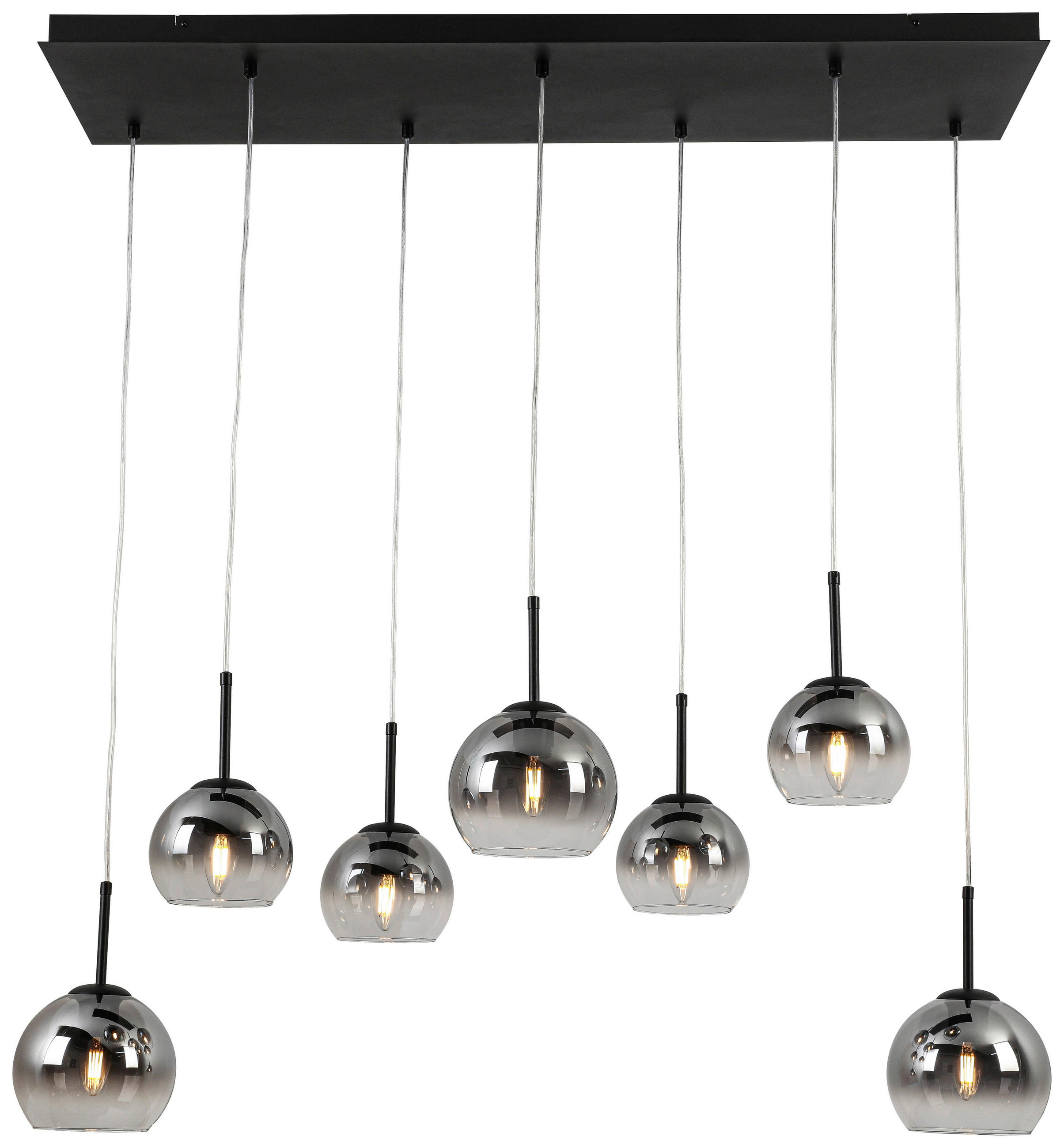 HÄNGELEUCHTE 110/31/120 cm    - Chromfarben/Schwarz, Trend, Glas/Kunststoff (110/31/120cm) - Novel
