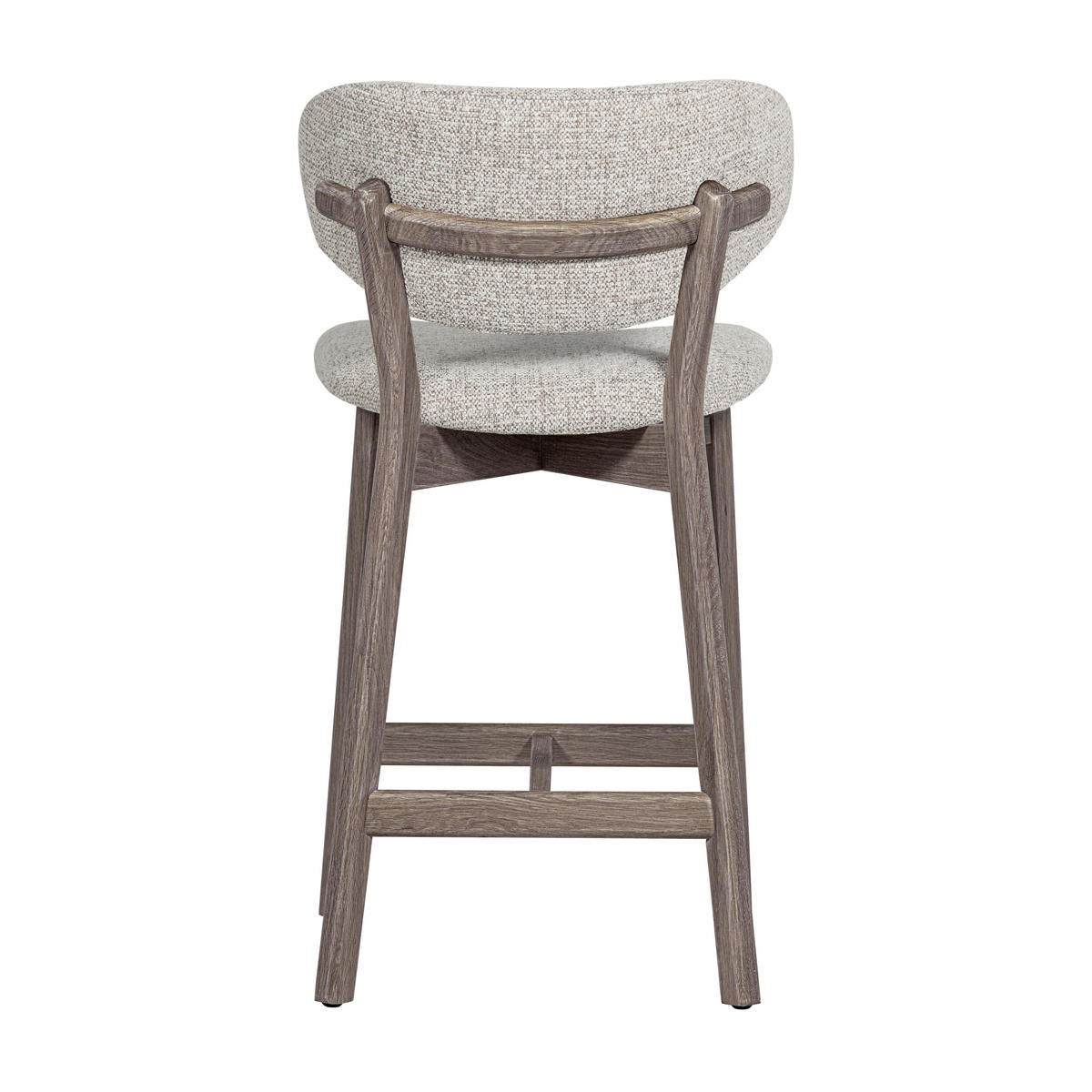 BARHOCKER Webstoff Naturfarben, Dunkelbraun Eiche massiv  - Dunkelbraun/Naturfarben, MODERN, Holz/Textil (51/94/58cm) - Livetastic