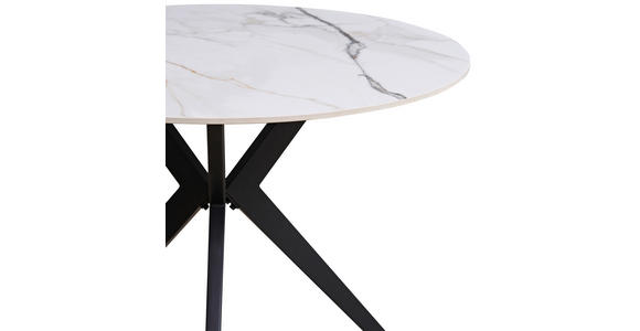 ESSTISCH in Metall, Keramik 100/100/76 cm - Beige/Schwarz, Design, Keramik/Metall (100/100/76cm) - Xora