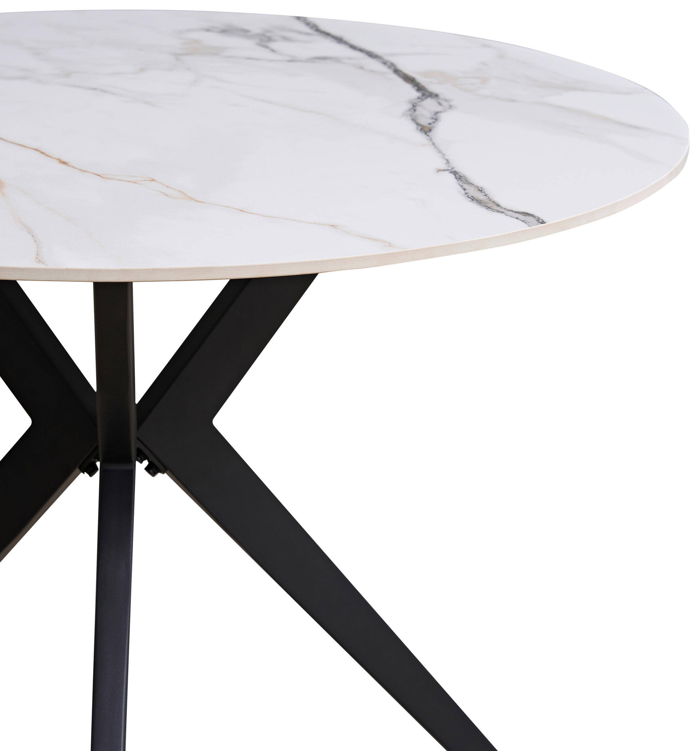 Thumbnail - Xora Esstisch, Grau, Schwarz, Beige, Weiß, Metall, Keramik, rund, eckig, 100x76x100 cm, Bsci, Esszimmer, Tische, Esstisc...