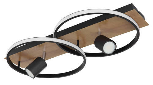 LED-DECKENLEUCHTE 62/32/16,5 cm   - Dunkelbraun/Opal, Design, Holz/Kunststoff (62/32/16,5cm) - Globo
