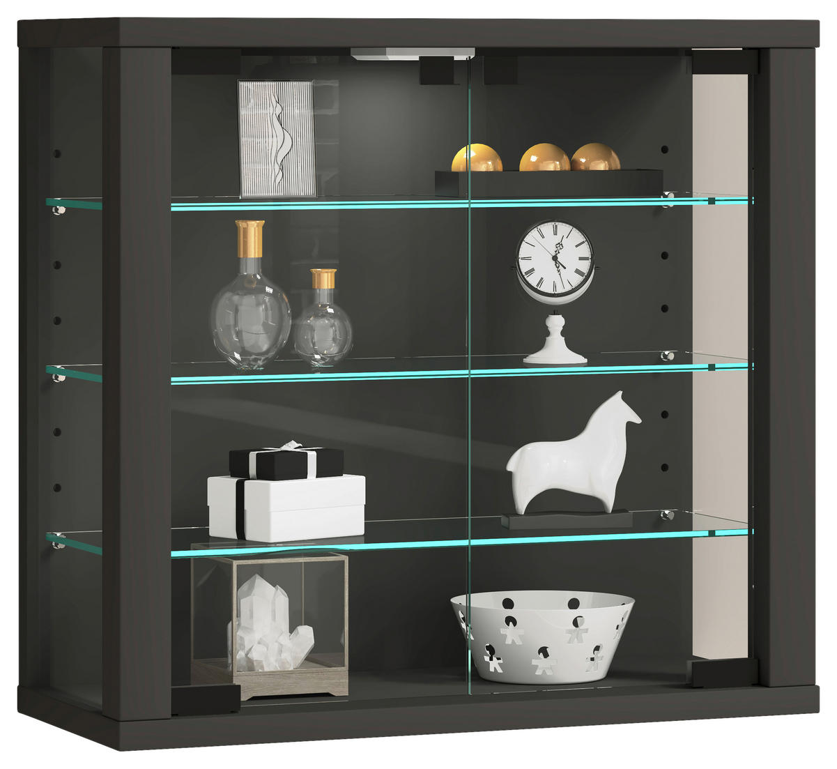 HÄNGEVITRINE in Anthrazit  - Anthrazit, Design, Glas/Holzwerkstoff (43/40/18cm) - MID.YOU