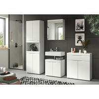 BADRUM 210 cm  - vit/svart, Trend, trämaterial/glas (210cm) - MID.YOU