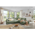 ECKSOFA  in Cord Dunkelgrün  325/224 cm  - Dunkelgrün/Schwarz, Design, Kunststoff/Textil (325/224cm) - Hom`in