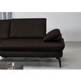 ECKSOFA in Echtleder Dunkelbraun  - Dunkelbraun/Schwarz, Design, Leder/Metall (157/325cm) - Dieter Knoll