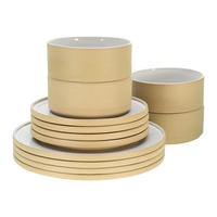 TAFELSERVICE 12-teilig  - Sandfarben/Weiß, Trend, Keramik - Creatable