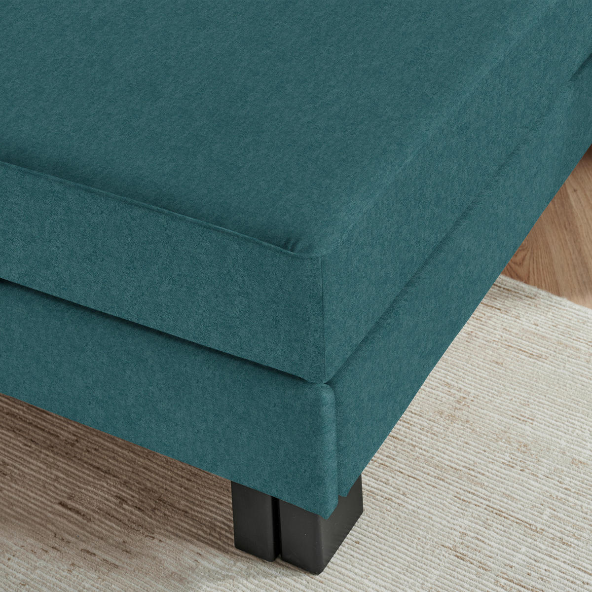 LIEGE  in Velours Blau  - Eiche dunkel/Blau, MODERN, Holz/Textil (137/72/155cm) - Joka