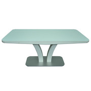 JEDILNA MIZA, furnirano, masivno divji hrast bela, hrast - bela/hrast, Design, steklo/leseni material (180-270/95/75cm) - Moderano