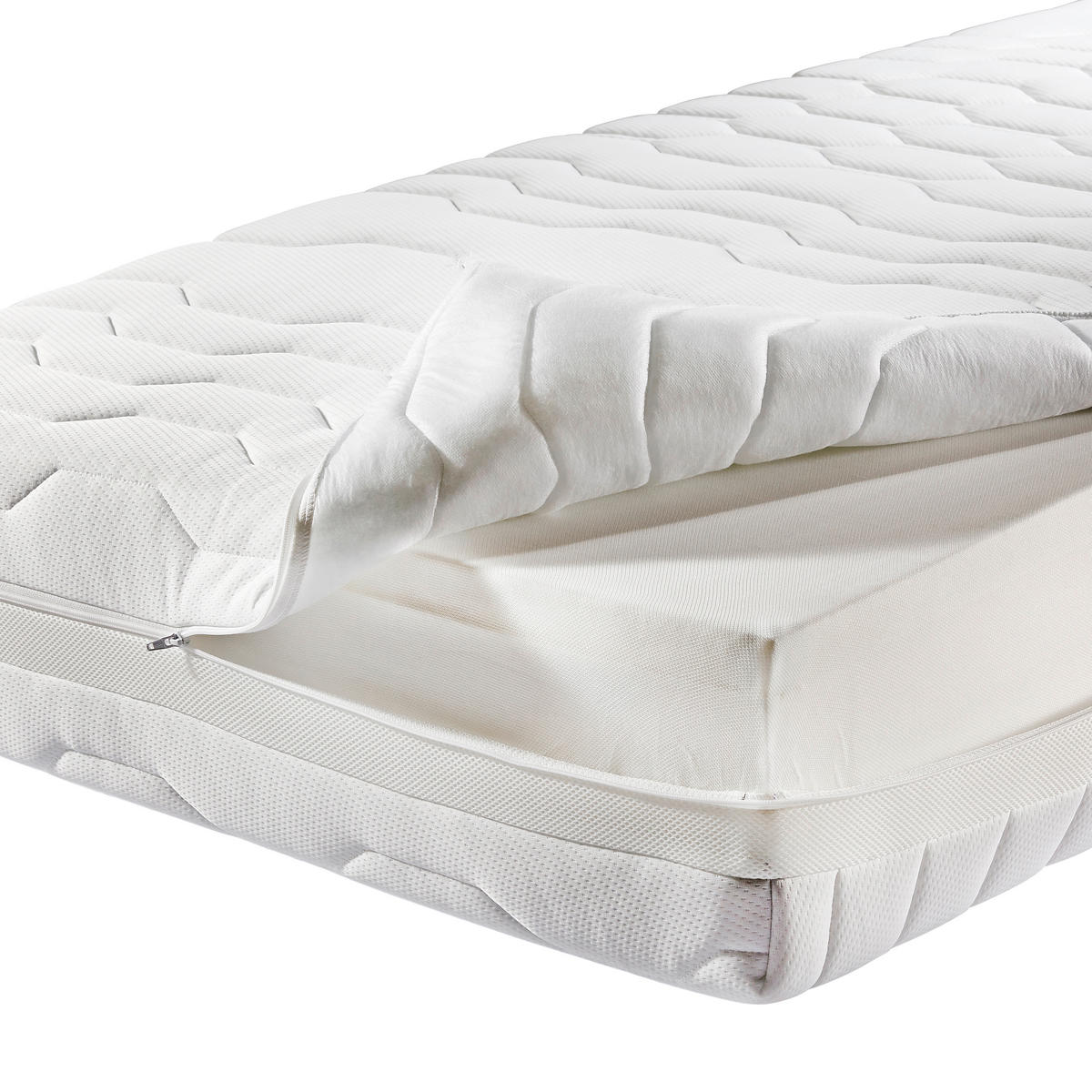 TASCHENFEDERKERNMATRATZE 90/200 cm Höhe ca. 25 cm 7 -Zonen - Weiß, Basics, Textil (90/200cm) - Boxxx