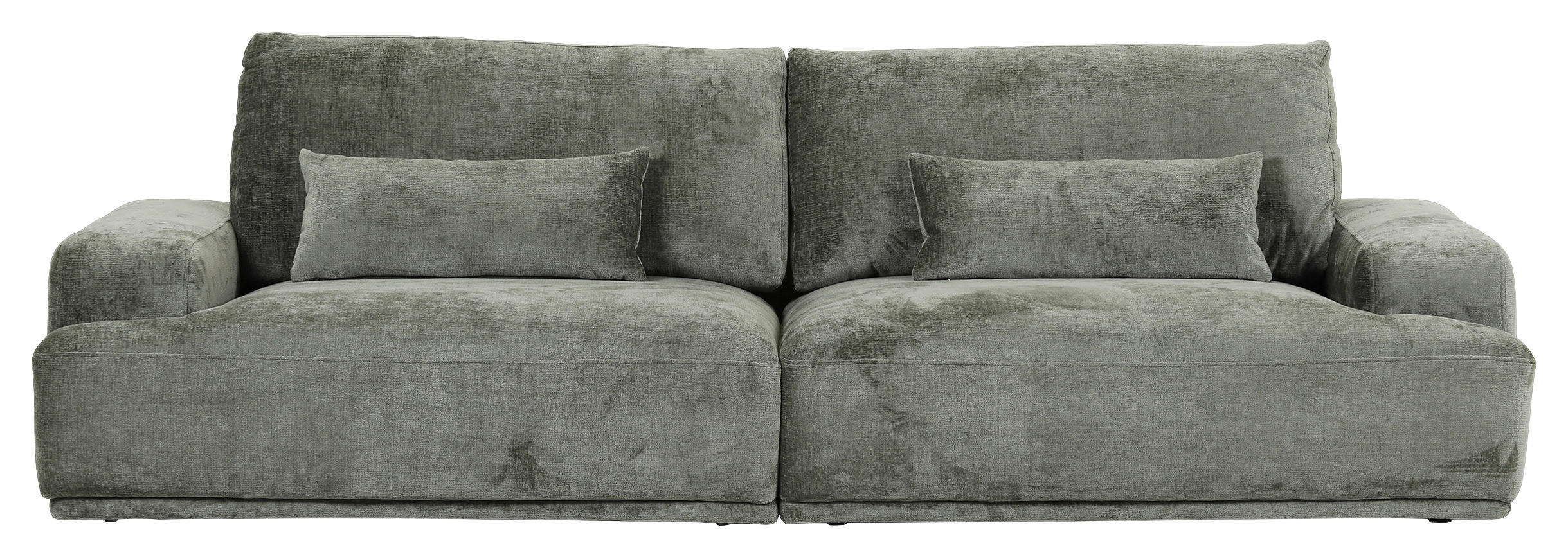 BIGSOFA in Chenille Grün  - Schwarz/Grün, KONVENTIONELL, Kunststoff/Textil (282/73/115cm) - MID.YOU