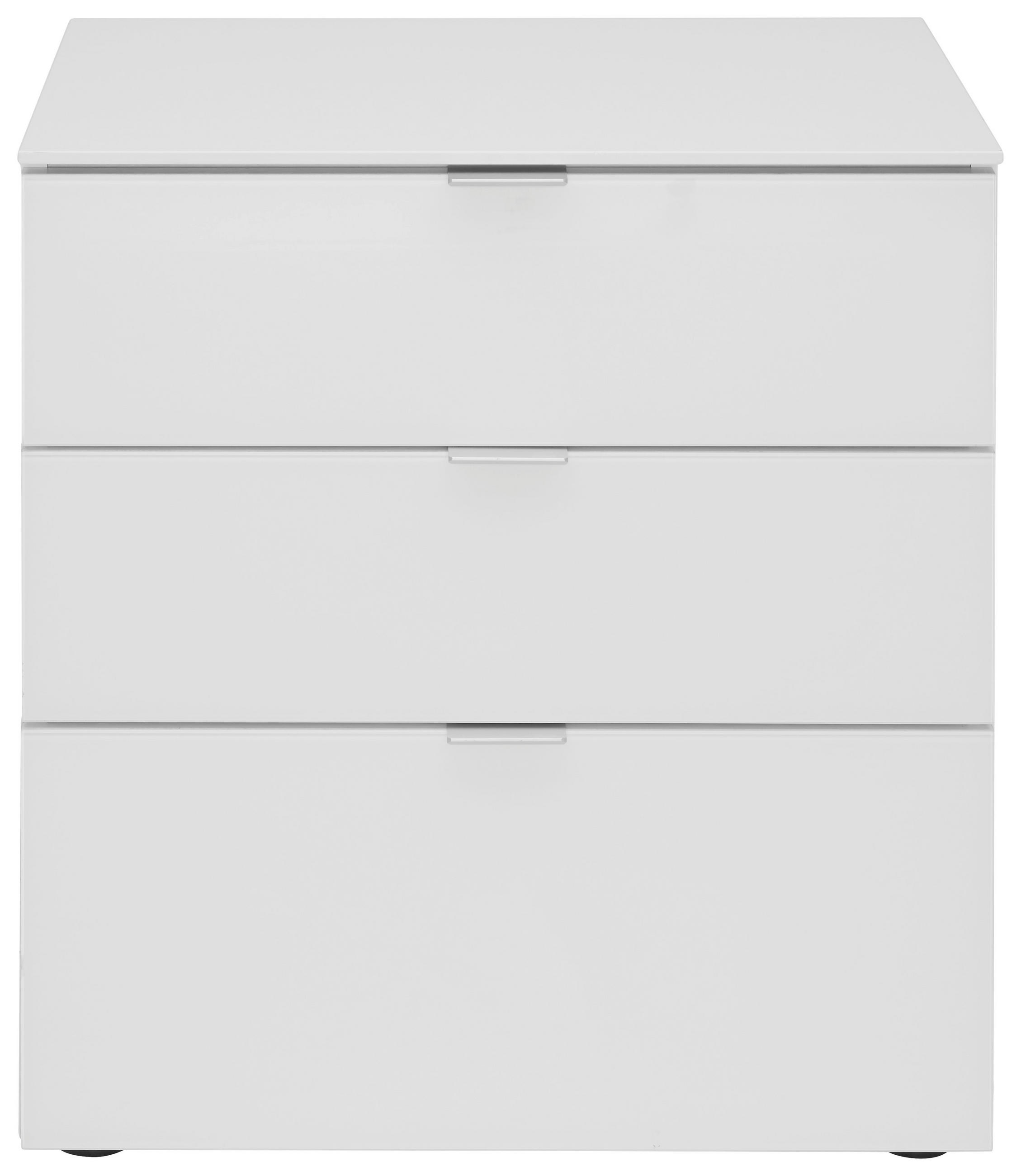 NOČNÝ STOLÍK, biela, 58/62.5/40 cm - čierna/biela, Design, kov/kompozitné drevo (58/62.5/40cm) - Moderano