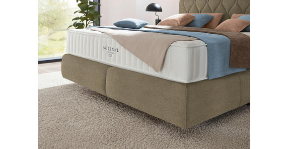 BOXSPRINGBETT 200/200 cm  in Beige  - Beige/Schwarz, Design, Kunststoff/Textil (200/200cm) - Johann Jakob