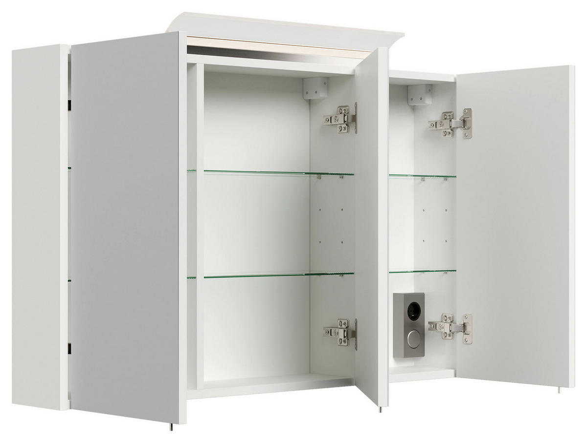 SPIEGELSCHRANK 120/62,5/17 cm  - Weiß Hochglanz, MODERN, Glas/Holzwerkstoff (120/62,5/17cm) - MID.YOU