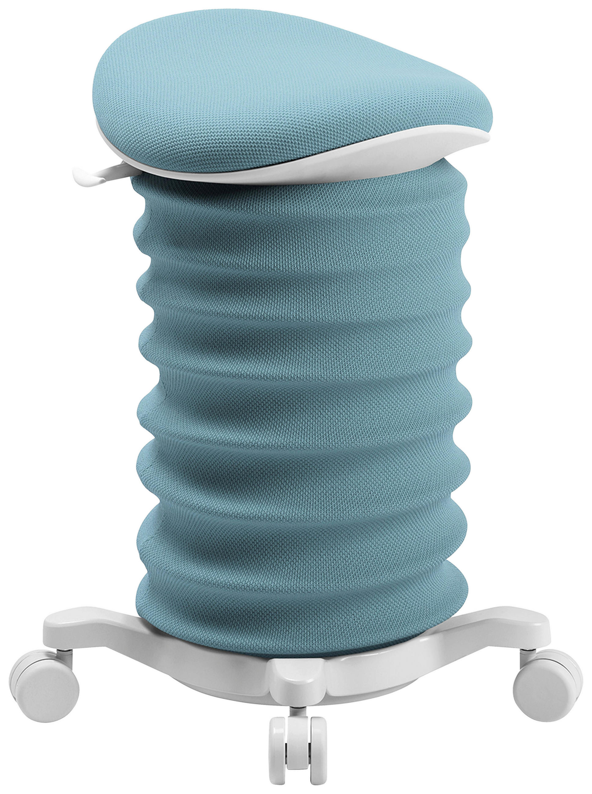 BÜROHOCKER Weiß, Blaugrau  - Blaugrau/Weiß, Design, Kunststoff/Textil (37,5/58-70/36cm) - Topstar