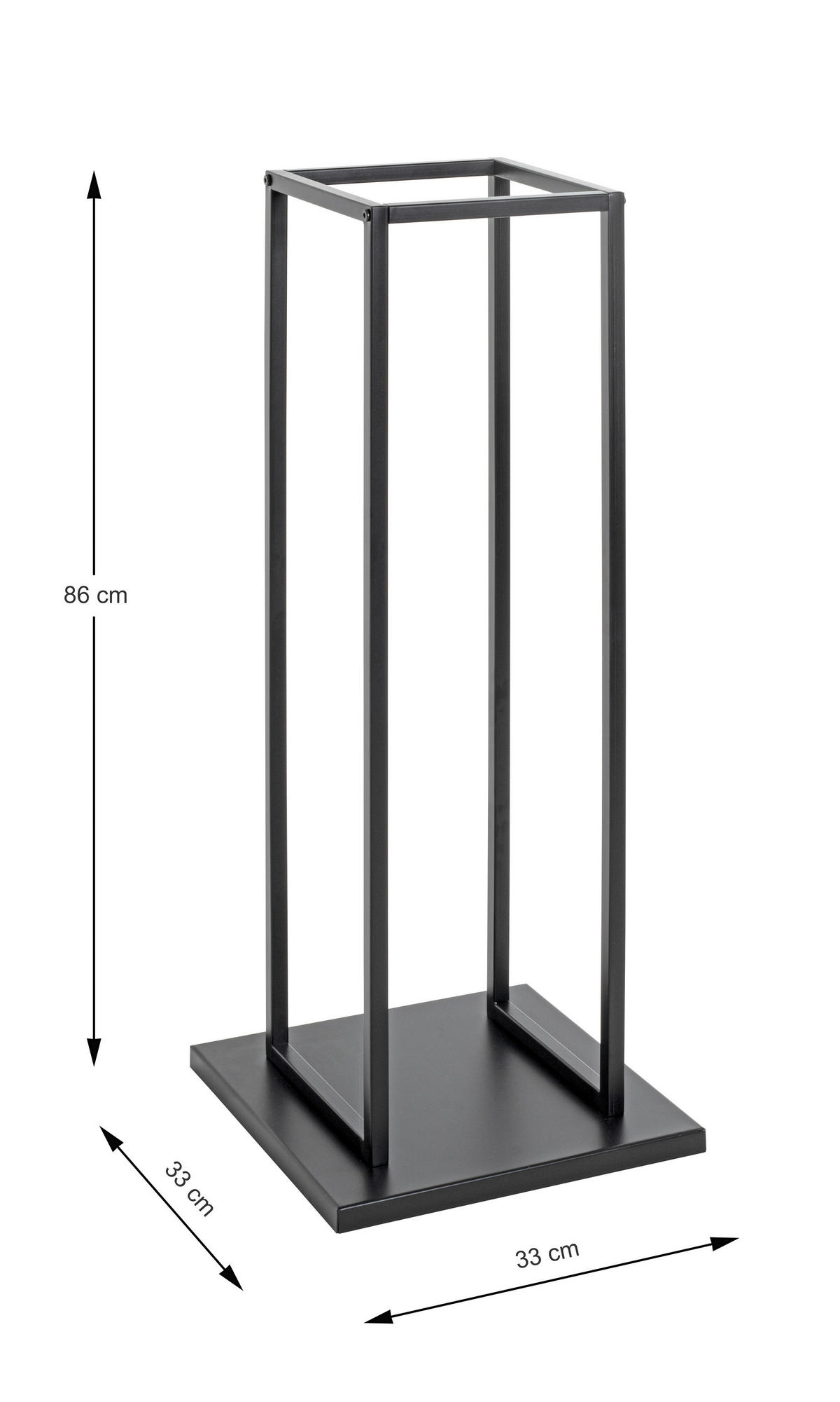 KAMINHOLZREGAL 33/85/33 cm  Metall  - Schwarz, Basics, Metall (33/85/33cm)