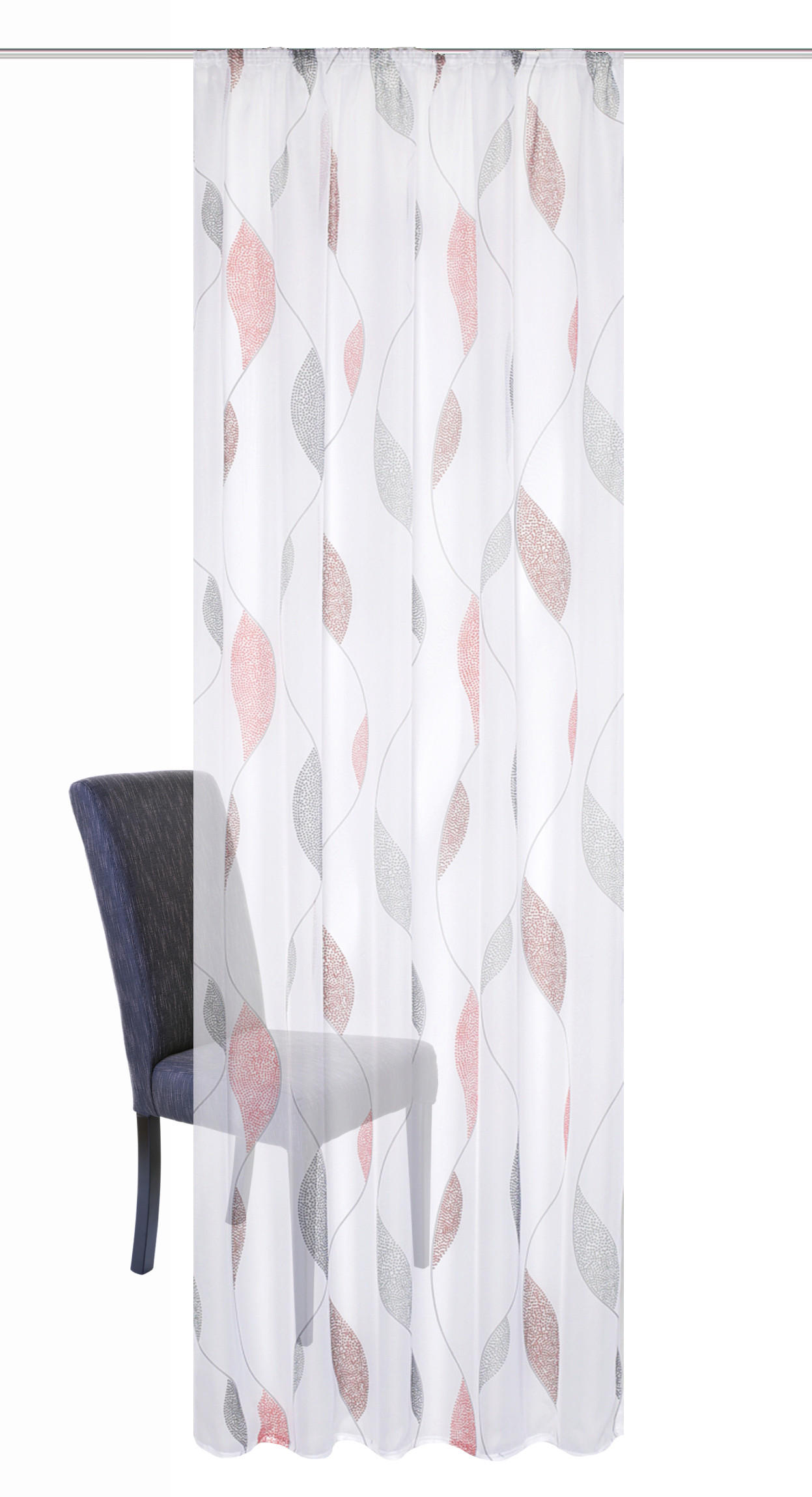 HOTOVÝ ZÁVĚS, průhledné, 140/145 cm - červená, Konvenční, textil (140/145cm) - Schmidt W. Gmbh