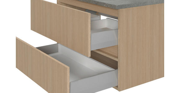 WASCHTISCHKOMBI 80 cm  - Eichefarben/Weiß, KONVENTIONELL, Keramik/Holzwerkstoff (80cm) - Xora