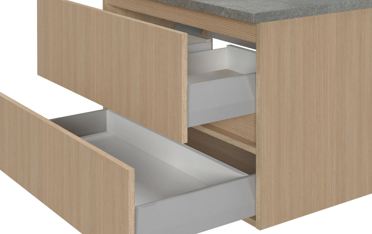 WASCHTISCHKOMBI 80 cm  - Eichefarben/Weiß, KONVENTIONELL, Keramik/Holzwerkstoff (80cm) - Xora