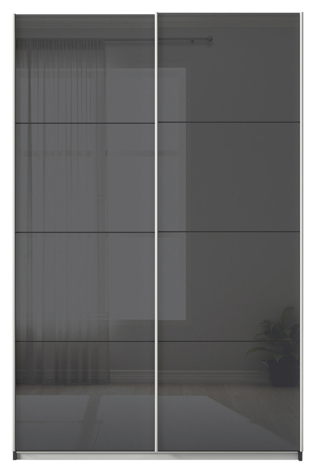 SCHWEBETÜRENSCHRANK  in Grau  - Alufarben/Grau, KONVENTIONELL, Glas/Holzwerkstoff (181/210/62cm) - Xora