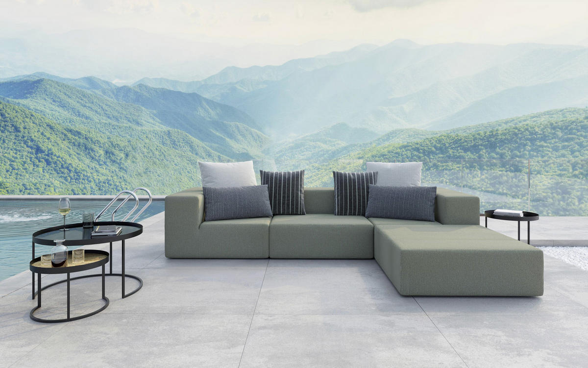 LOUNGESOFA  - Multicolor/Weiß, Design, Textil (220/330cm) - Livetastic