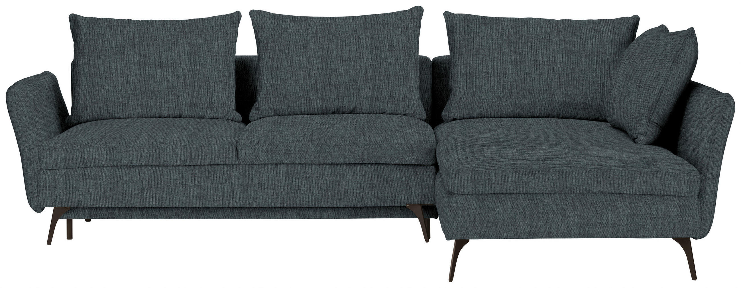 ECKSOFA Türkis Webstoff  - Türkis/Schwarz, Design, Textil/Metall (282/182cm)