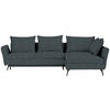 ECKSOFA Türkis Webstoff  - Türkis/Schwarz, Design, Textil/Metall (282/182cm)