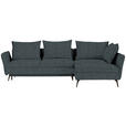 ECKSOFA in Webstoff Türkis  - Türkis/Schwarz, Design, Textil/Metall (282/182cm) - Carryhome