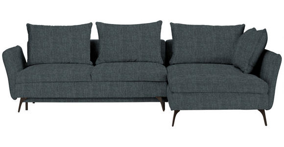 ECKSOFA in Webstoff Türkis  - Türkis/Schwarz, Design, Textil/Metall (282/182cm) - Carryhome