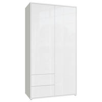 DREHTÜRENSCHRANK 115/214/60 cm,  in Weiß, Weiß Hochglanz, 2-türig  - Weiß Hochglanz/Weiß, Trend, Holzwerkstoff (115/214/60cm) - Carryhome
