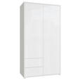 DREHTÜRENSCHRANK 115/214/60 cm,  in Weiß, Weiß Hochglanz, 2-türig  - Weiß Hochglanz/Weiß, Trend, Holzwerkstoff (115/214/60cm) - Carryhome